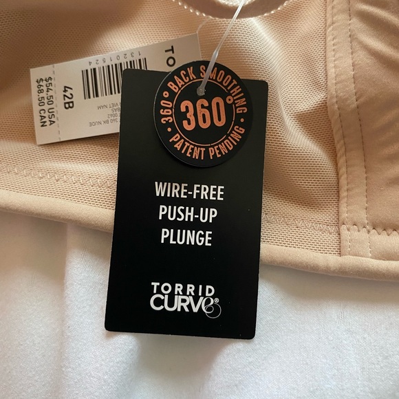 NWT Nude Torrid WireFree Push-up Plunge Bra Size 42B - Picture 7 of 8